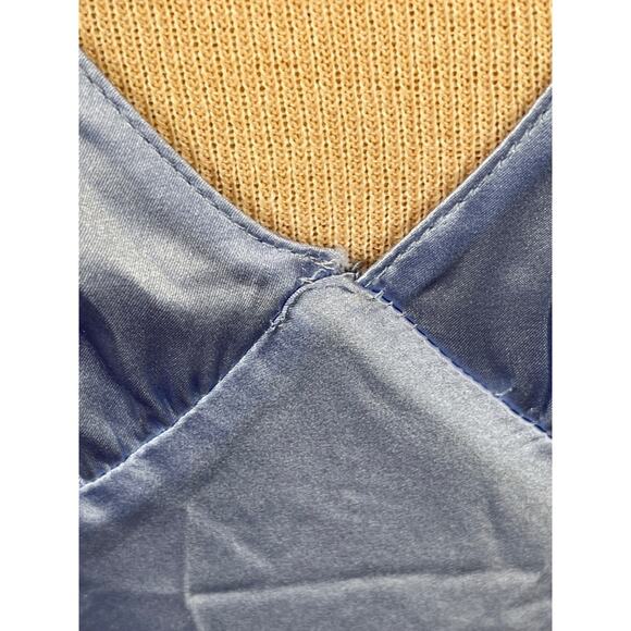 Amanda Uprichard Cecelia Silk Ruffle Sleeve Blue Maxi Dress Size Small - Picture 6 of 11